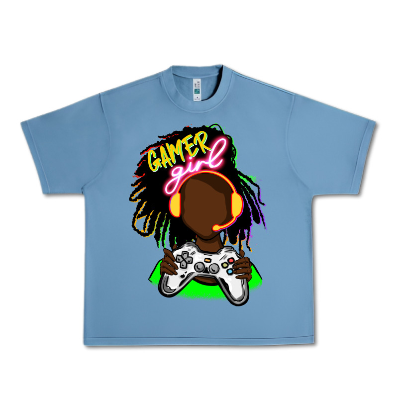 Black Gamer Girl Urban Heavy Tee by FaDigitalArtStudio | Teevron