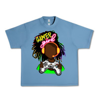 Pebble Blue black gamer girl Urban Heavy Tee - FaDigitalArtStudio