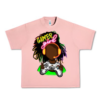 Salmon black gamer girl Urban Heavy Tee - FaDigitalArtStudio