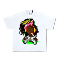 White black gamer girl Urban Heavy Tee - FaDigitalArtStudio