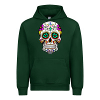Forest Green sugar skull Urban Hoodie - linhVisuals