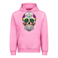 Fuchsia Pink sugar skull Urban Hoodie - linhVisuals