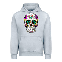 Heather Grey sugar skull Urban Hoodie - linhVisuals