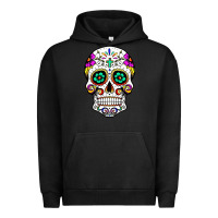 Pigment Black sugar skull Urban Hoodie - linhVisuals