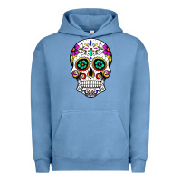 Pigment Pebble Blue sugar skull Urban Hoodie - linhVisuals