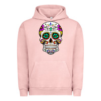 Pigment Salmon sugar skull Urban Hoodie - linhVisuals