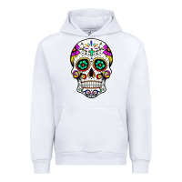 White sugar skull Urban Hoodie - linhVisuals