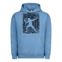 Pigment Pebble Blue fencing sport Urban Hoodie - linhVisuals
