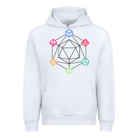 White minimal dnd Urban Hoodie - linhVisuals