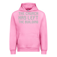 Fuchsia Pink the church has left the building Urban Hoodie - linhVisuals