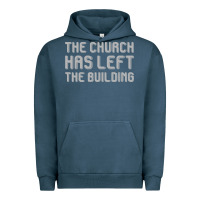 Pigment Midnight Navy the church has left the building Urban Hoodie - linhVisuals