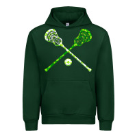Forest Green funny lacrosse st patricks day boys men shamrock ball t shirt Urban Hoodie - linhVisuals