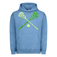 Pigment Pebble Blue funny lacrosse st patricks day boys men shamrock ball t shirt Urban Hoodie - linhVisuals