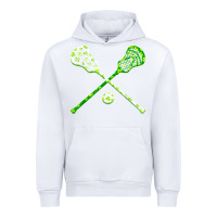 White funny lacrosse st patricks day boys men shamrock ball t shirt Urban Hoodie - linhVisuals
