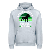 Heather Grey funny st patrick's day one lucky pitbull mama pitbulldog t shirt Urban Hoodie - linhVisuals