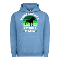 Pigment Pebble Blue funny st patrick's day one lucky pitbull mama pitbulldog t shirt Urban Hoodie - linhVisuals