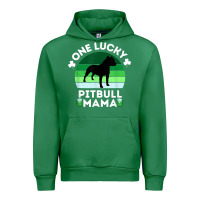 Emerald funny st patrick's day one lucky pitbull mama pitbulldog t shirt Urban Hoodie - linhVisuals