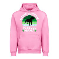 Fuchsia Pink funny st patrick's day one lucky pitbull mama pitbulldog t shirt Urban Hoodie - linhVisuals