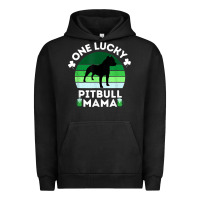 Pigment Black funny st patrick's day one lucky pitbull mama pitbulldog t shirt Urban Hoodie - linhVisuals