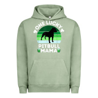 Pigment Oil Green funny st patrick's day one lucky pitbull mama pitbulldog t shirt Urban Hoodie - linhVisuals