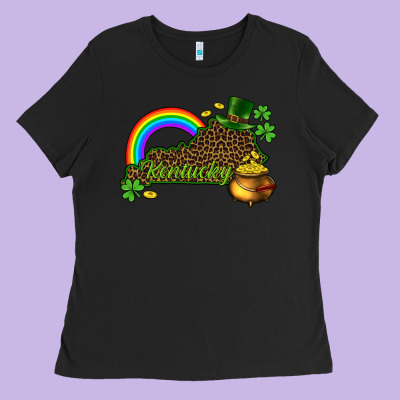 Kentucky Map St.patricks Ladies Tee Designed By Cowgirlartshop