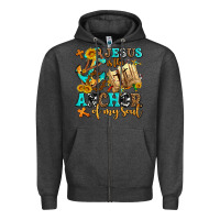Charcoal Heather jesus is the anchor of my soul Zipper Hoodie - AdoDesignShop