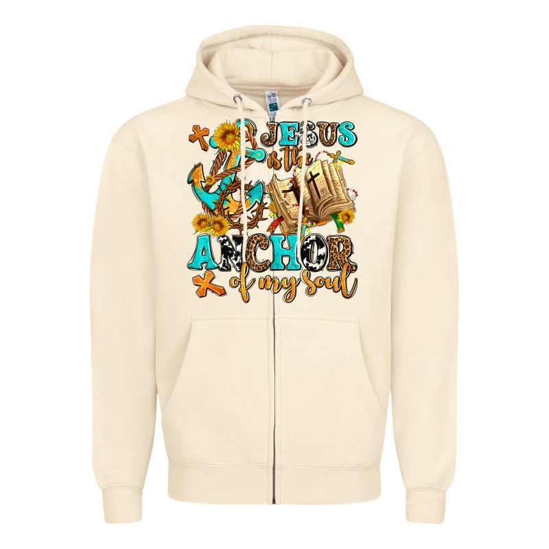 Jesus Is The Anchor Of My Soul Zipper Hoodie by AdoDesignShop | Teevron