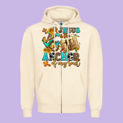 Jesus Is The Anchor Of My Soul Zipper Hoodie Designed By Adodesignshop