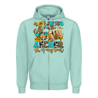 Seafoam jesus is the anchor of my soul Zipper Hoodie - AdoDesignShop