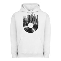Pigment Lunar Rock vinyl record cityscape Urban Hoodie - linhVisuals
