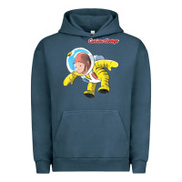 Pigment Midnight Navy curious george happy astronaut portrait t shirt Urban Hoodie - linhVisuals