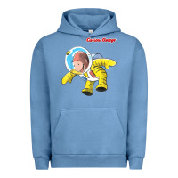 Pigment Pebble Blue curious george happy astronaut portrait t shirt Urban Hoodie - linhVisuals