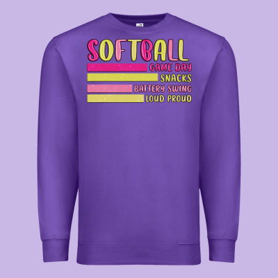 Retro Softball Png Premium Sweatshirt Designed By Jahusdesignshop