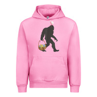Fuchsia Pink funny bigfoot easter design with easter basket and bigfoot t shirt Urban Hoodie - linhVisuals