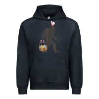 Navy funny bigfoot easter design with easter basket and bigfoot t shirt Urban Hoodie - linhVisuals