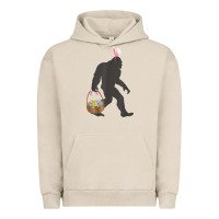 Pigment French Oak funny bigfoot easter design with easter basket and bigfoot t shirt Urban Hoodie - linhVisuals