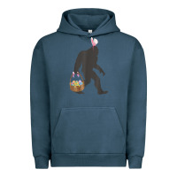 Pigment Midnight Navy funny bigfoot easter design with easter basket and bigfoot t shirt Urban Hoodie - linhVisuals