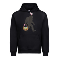 Black funny bigfoot easter design with easter basket and bigfoot t shirt Urban Hoodie - linhVisuals