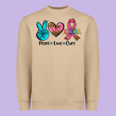 Peace Love  Cure Heavyweight Sweatshirt Designed By Adodesignshop