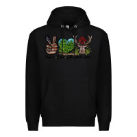 Black Peace Love Elk Buck Deer Premium Hoodie - LillyAllenDesigns