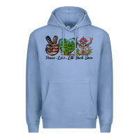 Colony Blue Peace Love Elk Buck Deer Premium Hoodie - LillyAllenDesigns