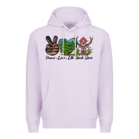 Lilac Peace Love Elk Buck Deer Premium Hoodie - LillyAllenDesigns