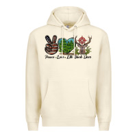 Sandshell Peace Love Elk Buck Deer Premium Hoodie - LillyAllenDesigns