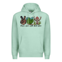 Seafoam Peace Love Elk Buck Deer Premium Hoodie - LillyAllenDesigns