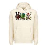 Tofu Peace Love Elk Buck Deer Premium Hoodie - LillyAllenDesigns