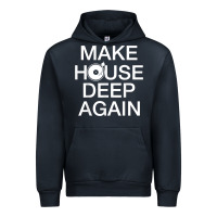 Navy make house deep again house music turntable t shirt Urban Hoodie - linhVisuals