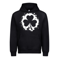 Black irish pride clover leaf  saint irish pats st. patrick's day t shirt Urban Hoodie - linhVisuals