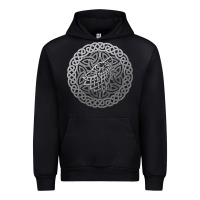 Black ireland celtic knotwork design ornament wolf original celtic pullover Urban Hoodie - linhVisuals