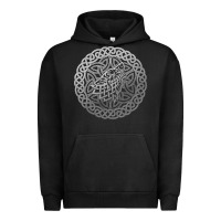 Pigment Black ireland celtic knotwork design ornament wolf original celtic pullover Urban Hoodie - linhVisuals