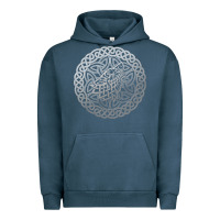 Pigment Midnight Navy ireland celtic knotwork design ornament wolf original celtic pullover Urban Hoodie - linhVisuals